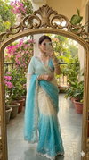Ktd 3010 Shaded Gold Crush Beeds Work Saree Collections